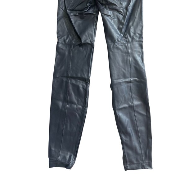 WHITE HOUSE BLACK MARKET Navy Leatherette Runway Leggings Size 4 - Picture 3 of 9